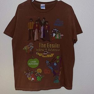 Urban outfitters Brown junk food tee, Beatles yellow submarine, Men’s, Medium